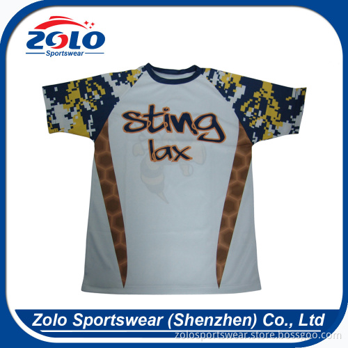 China factory custom lacrosse uniforms sublimation fashionable t-shirt